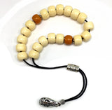 Greek KOMBOLOI Series Worry Beads Begleri Pony Anxiety Beads Rosary Relaxation Stress Relief  (Cream Resin Drum -13X9 mm- 19 Big Beads)