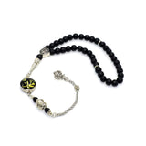 SPECIAL ALLAH-MOHAMMED TASSELS SERIES Black Matte Onyx Stone Prayer Beads Tesbih-Tasbih- (33 beads)