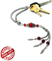 Special Key Chain Collection -Handmade Key Chain, Car Key Chain, Handbags Holder ((Red Agate)