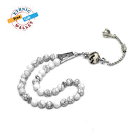 FANTASTIC EAGLE CLAW SERIES Synthetic White Turquoise Stone Prayer Beads-Tesbih-Tasbih (8 mm-33 beads)