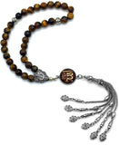 ALBATROSART Design -Regal Collection Worry Beads - Prayer Beads Tesbih-Tasbih-Tasbeeh-Misbaha-Masbaha-Subha-Sebha-Sibha-Rosary (Regal 8 mm- 33 Tiger Eye Stone Beads)