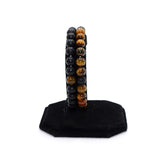 NEW BRACELET SERIES: 2 pcs / Set Fashion Double Tiger Eye-Black Onyx Stone Bracelets (Wallet Gift)