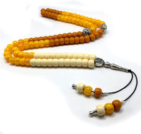 ALBATROSART Special Prayer Beads Series -99 Beads- Tesbih Tasbih Tasbeeh Misbaha Masbaha Subha Sebha Sibha (-Tricolor Big Resin (13x9 mm-99 Beads) Prayer Beads-)