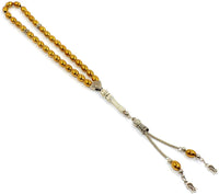 SPECIAL HEMATITE BEADED COLLECTION Worry Beads-Prayer Beads-Tesbih-Tasbih (9x6 mm Yellow Hematite)