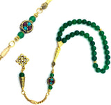 -Orient Collection-Prayer Beads-Worry Beads-Tesbih-Tasbih-Tasbeeh-Misbaha-Masbaha-Subha-Rosary (Green Jade Stone (8 mm-33 Beads))