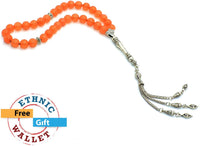 Orange Aventurine Stone Prayer Beads (8 mm-33 beads) Tesbih-Tasbih-Tasbeeh (ETHNIC WALLET GIFT)