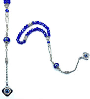 ALBATROSART Design -Handmade Evil Eye Beaded Collection Worry Beads - Prayer Beads (8 mm-33 Beads) Tesbih-Tasbih-Tasbeeh-Misbaha-Masbaha-Subha-Sebha-Sibha-Rosary (Diamond)