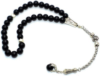 NEW EAGLE CLAW COLLECTION Black Big Glass Beads-Tesbih-Tasbih-Tasbeeh-Prayer Beads (10 mm-33 beads)