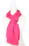 Elegant Plain Crepe Shawl/Scarf- Fuchsia/Pink (Turkish Made)