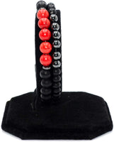 Elegant New Bracelet Series: Black Matte Onyx / Red Howlite Stone Bracelet Set (ETHNIC WALLET GIFT)