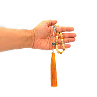 Designed Natural Stone Worry Beads with Silk Tassel (8 mm-33 beads) - Prayer Beads-Tesbih (Floren)