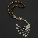 ALBATROSART Design -Regal Collection Worry Beads - Prayer Beads Tesbih-Tasbih-Tasbeeh-Misbaha-Masbaha-Subha-Sebha-Sibha-Rosary (Regal 8 mm- 33 Tiger Eye Stone Beads)