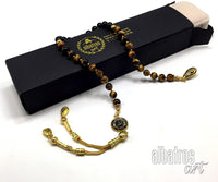 ALBATROSART -Swing Beads Collection- Prayer Beads-Tesbih-Tasbih-Tasbeeh-Misbaha-Masbaha-Subha-Sebha-Sibha-Rosary (Model 10 -Tiger Eye Stone - 8 mm Diameter Beads)