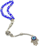 Handmade Special Evil Eye Beaded Collection Worry Beads - Prayer Beads (8 mm-33 Beads) Tesbih-Tasbih-Tasbeeh-Misbaha-Masbaha-Subha-Rosary (Evil Eye - Hamsa)