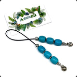 ALBATROSART Design - Greek KOMBOLOI Series- Worry Beads Begleri Pony Anxiety Beads Rosary Relaxation Stress Relief  (Synthetic Turquoise Drum Beads SkyBlue -12x10 mm-)