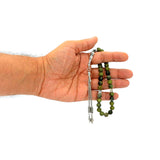 Green Jade Stone Prayer Beads (8 mm -33 beads) Tesbih - Tasbih - Tasbeeh - Misbaha-Subha-Worry Beads