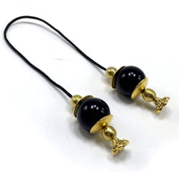 ALBATROSART Design - Greek KOMBOLOI Series Worry Beads Begleri Pony Anxiety Beads Rosary Relaxation Stress Relief  (BEGLERİ - Black Acrylic -16mm- Beads)