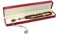 SPECIAL -ALLAH TASSEL- COLLECTION Tiger Eye Prayer Beads-Tesbih-Tasbih-Tasbeeh (8 mm-33 beads)