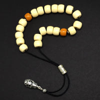 Greek KOMBOLOI Series Worry Beads Begleri Pony Anxiety Beads Rosary Relaxation Stress Relief  (Cream Resin Drum -13X9 mm- 19 Big Beads)