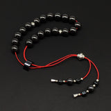 Greek KOMBOLOI Series Worry Beads Begleri Pony Anxiety Beads Rosary Relaxation Stress Relief (Black Non-Magnetic Hematite Round -10 mm- 19 Beads)