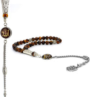 SPECIAL -ALLAH TASSEL- COLLECTION Tiger Eye Prayer Beads-Tesbih-Tasbih-Tasbeeh (8 mm-33 beads)