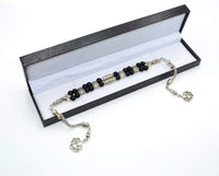 Elegant Double String Black Onyx Zaza Stress Worry Beads - Zaza Tesbih-Tasbih-Tasbeeh-Misbaha