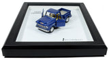 Chevrolet Chevy Stepside Pickup Blue 1955 Framed Miniature Classic Automobile 3D