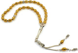 SPECIAL HEMATITE BEADED COLLECTION Worry Beads-Prayer Beads-Tesbih-Tasbih (9x6 mm Yellow Hematite)