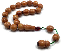 Relaxing Stress Relief Big Beads Prayer Beads, Worry Beads, EFE Tesbih, Maskot Tesbih, Tasbih, Rosary (Light Brown Imitation Resin 12x13 mm 17 Big Beads)