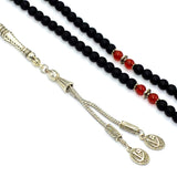 Unisex Prayer Beads-Tesbih-Tasbih-Tasbeeh-Misbaha (6 mm-99 beads) (Black Matte Onyx Stone Design)