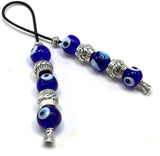 Evil Eye Collection Bracelet -Necklace - Keychain - Worry Beads - Prayer Beads -Komboloi - Begleri - Shawl - Hamsa (Greek BEGLERI - Lampwork Glass Evil Eye -12x11 mm- Beads)