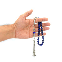 Natural Lapis Lazuli Stone Prayer Beads-Tesbih-Tasbih-Tasbeeh-Misbaha-Masbaha-Subha-Rosary (8 mm 33 beads)