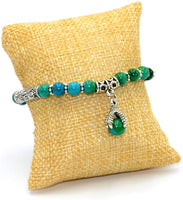 ALBATROSART - Handmade Bracelet Collection - (Ethnic Wallet Gift) (Eagle Clawed Chrysocolla Bracelet -6 mm Beads-)