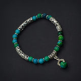 ALBATROSART - Handmade Bracelet Collection - (Ethnic Wallet Gift) (Eagle Clawed Chrysocolla Bracelet -6 mm Beads-)