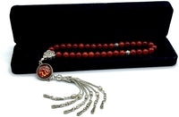 ALBATROSART -Regal Collection- Prayer Beads-Tesbih-Tasbih-Tasbeeh-Misbaha-Masbaha-Subha-Sebha-Sibha-Rosary (Red Agate Stone)