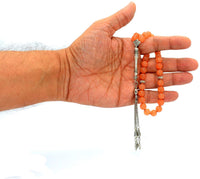 Orange Aventurine Stone Prayer Beads (8 mm-33 beads) Tesbih-Tasbih-Tasbeeh (ETHNIC WALLET GIFT)