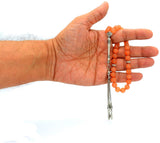 Orange Aventurine Stone Prayer Beads (8 mm-33 beads) Tesbih-Tasbih-Tasbeeh (ETHNIC WALLET GIFT)