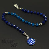 ALBATROSART -Swing Beads Collection- Prayer Beads-Tesbih-Tasbih-Tasbeeh-Misbaha-Masbaha-Subha-Sebha-Sibha-Rosary (Model 4 -Blue Agate -8mm Diameter Beads)