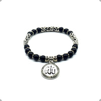 ALBATROSART - Elegant New Bracelet Series (Ethnic Wallet Gift) (Black Onyx (6 mm Small Beads Bracelet with Allah Pattern)