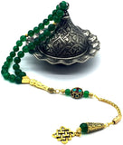 -Orient Collection-Prayer Beads-Worry Beads-Tesbih-Tasbih-Tasbeeh-Misbaha-Masbaha-Subha-Rosary (Green Jade Stone (8 mm-33 Beads))