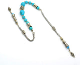 Synthetic Turquoise Beads Zaza Stress Worry Beads - Zaza Tesbih-Tasbih-Tasbeeh-Misbaha- Free Gift Box