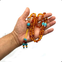 ALBATROSART Special for Woman Prayer Beads Series -99 Beads- Tesbih-Tasbih-Tasbeeh-Misbaha-Masbaha-Subha-Sebha-Sibha  (Honey Color Imitation Amber -8 mm Beads-)