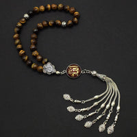 ALBATROSART Design -Regal Collection Worry Beads - Prayer Beads Tesbih-Tasbih-Tasbeeh-Misbaha-Masbaha-Subha-Sebha-Sibha-Rosary (Regal 8 mm- 33 Tiger Eye Stone Beads)