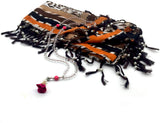 ALBATROSART99 Beads with Scarf -Prayer Beads-Worry Beads-Tesbih-Tasbih-Tasbeeh-Misbaha-Subha-Sibha-Rosary (Brown Scarf & 99 Clear Beads)