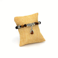 Elegant Eagle Clawed Matte Onyx and Tiger Eye Bracelet (Ethnic Wallet Gift)