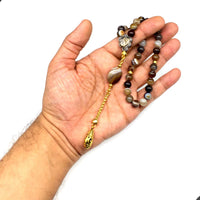 ALBATROSART -Elegance Collection- Prayer Beads-Tesbih-Tasbih-Tasbeeh-Misbaha-Masbaha-Subha-Sebha-Sibha-Rosary (Banded Agate Stone (8mm -33 Beads)