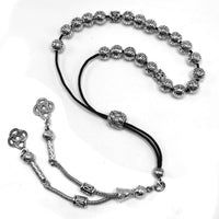 ALBATROSART Design -Greek KOMBOLOI Series -1- Worry Beads - Prayer Beads - Tesbih-Tasbih-Tasbeeh-Misbaha-Sibha-Rosary (Antique Silver Plated Beads -8mm, 21 Beads)