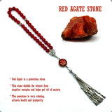 ALBATROSART -Regal Collection- Prayer Beads-Tesbih-Tasbih-Tasbeeh-Misbaha-Masbaha-Subha-Sebha-Sibha-Rosary (Red Agate Stone)