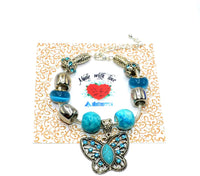 Albatros -European Style Charm Bracelet- (-Turquoise Butterfly-)