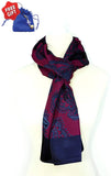 FREE GIFT Quality Jacquard Shawl/Scarf - NavyBlue Cherry (Made in Turkey)